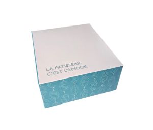 Картонена кутия за 6 парчета торта 16*19*8 см "LA PATISSERIE C'EST L'AMOUR" - 25 бр / 250 бр.
