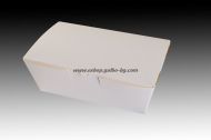 Картонена кутия за 1-2 парчета торта/еклери/донъти/сиропирани сладкиши  1400 мл БЯЛА - 210 бр  В ПРОМОЦИЯ