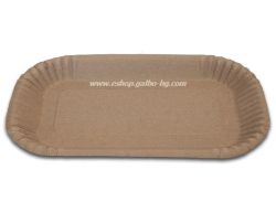 Крафт картонена чиния правоъгълна 15/23 см FSC MIX,  100 бр / 1000 бр