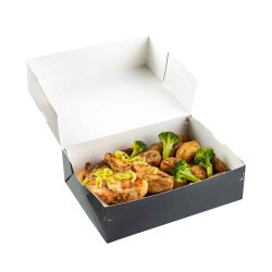 Картонена кутия за храна "Easy Eats" за скара - кюфтета, кебапчета и други печени меса,  27*19*7,5 см - 25 бр / 200 бр
