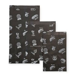 Хартиен плик за закуски BAKERY 16/5/31 см черен маслоустойчив  - 1000 бр