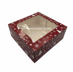 Коледна кутия с прозорец  260*260*100 мм   20 бр./ 180 бр.