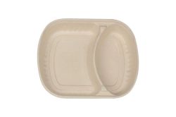 Био кутия от пулп с две деления с РР капак,  модел M/W129,  8х50 бр / 400 бр.