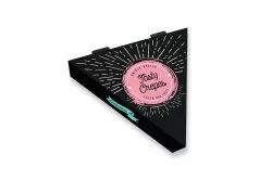Триъгълна картонена кутия  BLACK PINK  дизайн за гофрети и палачинки  25*25*25*4 см - 190 бр - 10 кг