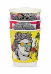 Картонена двустенна чаша 8 оз - Ø80 мм - 200 мл,  POP ART  DESIGNS  MIX -  500 бр 