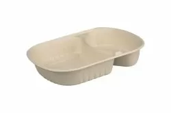 Био кутия от пулп с две деления с РР капак,  модел M/W129,  8х50 бр / 400 бр.