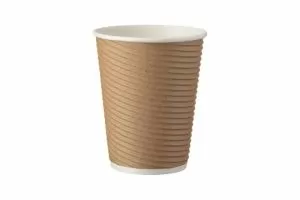 Картонена чаша 14oz (350 мл) RIPPLE крафт, тристенна, 25 бр / 500 бр  В ПРОМОЦИЯ