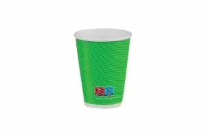 Картонена чаша 8 oz (200 мл) рипъл ЦВЕТНА МИКС , тристенна, 25 бр / 500 бр.