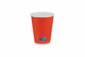 Картонена чаша 8 oz (200 мл) рипъл ЦВЕТНА МИКС , тристенна, 25 бр / 500 бр.