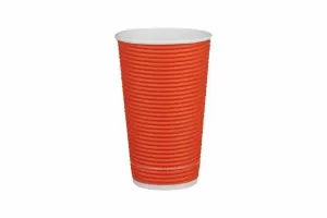 Картонена чаша 16 oz (400 мл) рипъл ЦВЕТНА МИКС, тристенна, 25 бр / 500 бр
