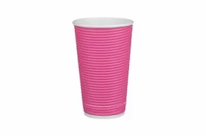 Картонена чаша 16 oz (400 мл) рипъл ЦВЕТНА МИКС, тристенна, 25 бр / 500 бр