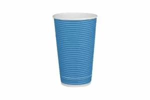 Картонена чаша 16 oz (400 мл) рипъл ЦВЕТНА МИКС, тристенна, 25 бр / 500 бр