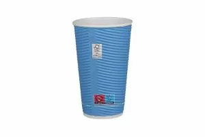 Картонена чаша 16 oz (400 мл) рипъл ЦВЕТНА МИКС, тристенна, 25 бр / 500 бр