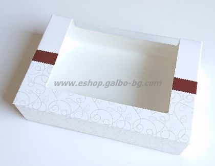 Картонена кутия за бонбони с прозорец и печат LNS 16,5*11,5*4 см, 25 / 600 бр.