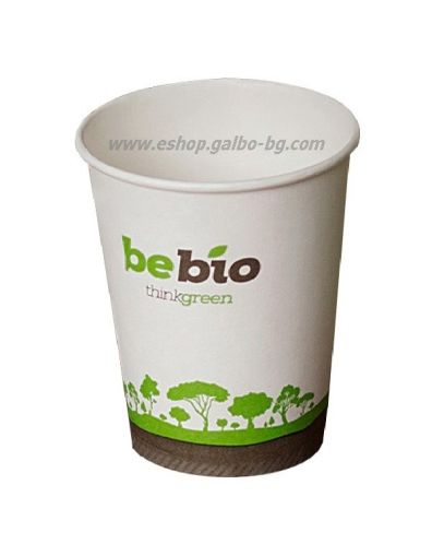 Картонена чаша 8 oz (200 мл) Биоразградима без полиетиленово покритие  50 / 1150 бр