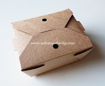 Картонена кутия  700 мл, кафява с допълнителна вентилация, 50 / 300 бр
