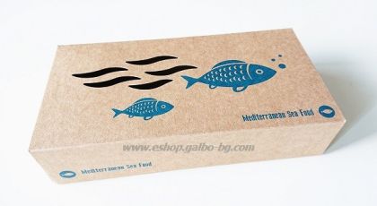 Картонена КРАФТ кутия за риба, малка 24,5*13*5,5 см   25 бр / 400 бр