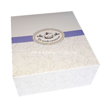 Картонена кутия за 6 парчета торта 19*16*8 см - 25 бр / 250 бр. синя