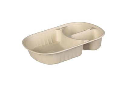 Био кутия от пулп с три деления и РР капак,  модел M/W129,  8х50 бр / 400 бр.