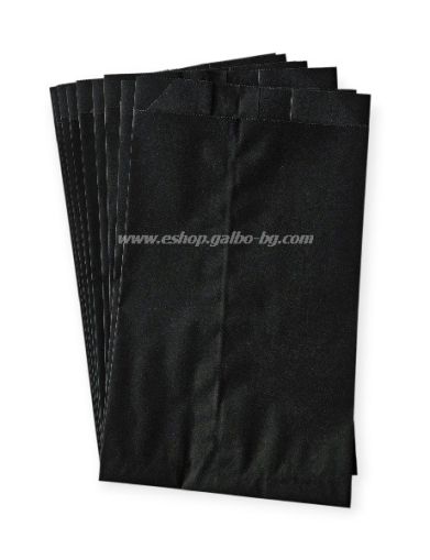 Хартиен плик за сандвичи 12,5/8,5/21 см черен маслоустойчив  - 1000 бр