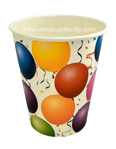 Картонена чаша 8 oz (200 мл) БАЛОНИ    50 бр / 1000 бр