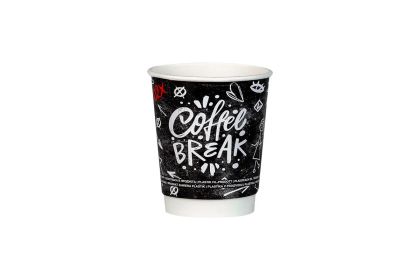 Картонена двустенна чаша 8 оз - 200 мл, COFFEE BREAK - 25 бр/ 500 бр