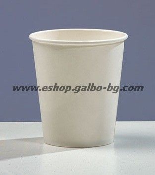 Бяла картонена чаша 8 oz ДЕБЕЛ КАРТОН (200 мл, 300 гр/м2)  100 / 2000 бр