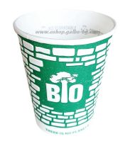 Биоразградима двустенна релефна картонена чаша 14 oz (350 мл) GREEN WALL -  25 бр / 500 бр