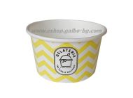 Картонена чаша за сладолед с печат за 1 топка сладолед  ZIG-ZAG  ЖЪЛТА  4 оз/100 мл,  50 бр / 1000 бр