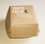 Картонена кутия за хамбургер БИО GREEN LINE 11*11*8,5 см,  450 бр. В ПРОМОЦИЯ