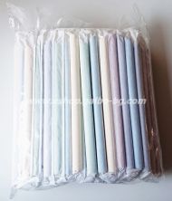 Хартиени сламки за BUBBLE TEA -  ТУТИ ФРУТИ, единично опаковани, странично отрязани, 12 мм / 20 см - 100 бр / 1500 бр.
