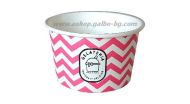 Картонена чаша за сладолед с печат за 2-3 топки сладолед  ZIG-ZAG МАГЕНТА  6 оз/180 мл,  50 бр / 1000 бр