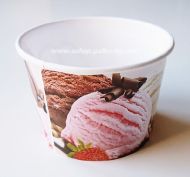 Картонена чаша за сладолед  с печат за 3 топки сладолед  РОЗОВА   8 оз/200 мл,  25 бр / (1000 бр В ПРОМОЦИЯ)