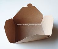 Картонена кутия за храна КРАФТ 195х140х50 мм,  50 бр / 200 бр