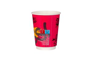 Картонена двустенна чаша 12 оз - ф90 мм - 350 мл,  POP ART  DESIGNS  MIX -  25 бр / 500 бр