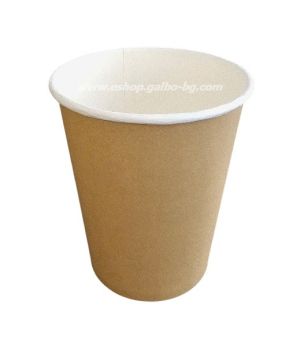 Картонена чаша 8 oz (200 мл) КАФЯВА   50 бр / 1000 бр   В ПРОМОЦИЯ