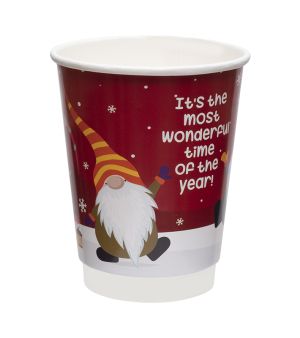 Картонена двустенна чаша 8 оз - 200 мл,  CHRISTMAS 5  DESIGNS  MIX - 500 бр