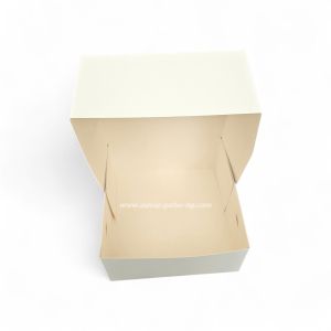 Картонена кутия за  торта БЯЛА  ВИСОКА,  21*21*10 см  - 25 бр / 225 бр..