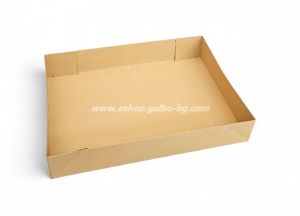 Комплект кутия с прозорец и отделен капак за кетъринг, КАФЯВА 457х317х80 мм, 50 броя