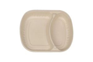 Био кутия от пулп с две деления с РР капак,  модел M/W129,  8х50 бр / 400 бр.