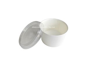 Картонена бяла сосиера 60 мл (2 oz)  с  капак  100 бр / 1000 бр