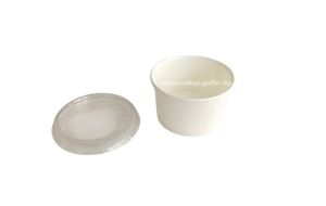 Картонена бяла сосиера 60 мл (2 oz)  с  капак  100 бр / 1000 бр