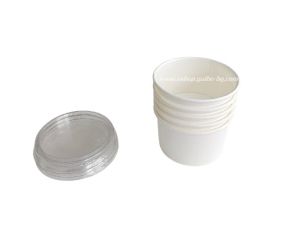 Картонена бяла сосиера 60 мл (2 oz)  с  капак  100 бр / 1000 бр