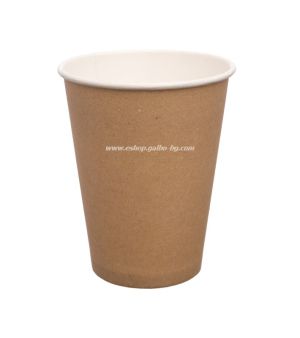 Картонена чаша БЯЛО/КАФЯВА  12 oz  ф90 мм  - (350 мл)  50 бр / 1000 бр