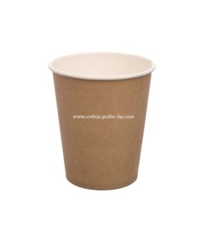 Картонена чаша БЯЛО/КАФЯВА 8 oz (200 мл),  50 бр / 1000 бр  В ПРОМОЦИЯ