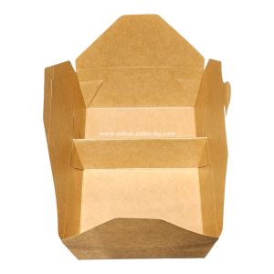Картонена кутия за храна с две деления КРАФТ 23,2х21х6,5 см,  50 бр / 300 бр