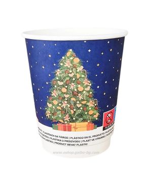 Картонена двустенна чаша 8 оз - 200 мл, В ПРОМОЦИЯ  CHRISTMAS 5  DESIGNS  MIX - 500 бр