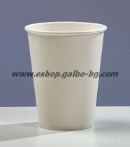 Бяла картонена чаша 14 oz - ДЕБЕЛ КАРТОН - 50 бр / 1000 бр (350 мл, 350 гр/м2)