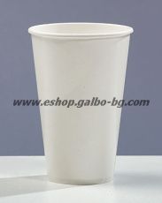 Бяла картонена чаша 12 oz от дебел картон Ф80 ММ  (300 мл, 300 гр/м2)  - 100 бр  / 2000 бр