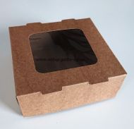 Картонена крафт кутия с прозорец 13х13х5 см, 25 бр / 400 бр.